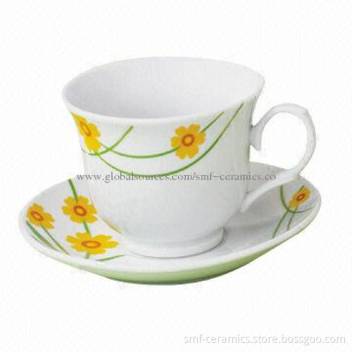 220cc Porcelain Cup and Saucer Set, Dishwasher and Microwave Safe